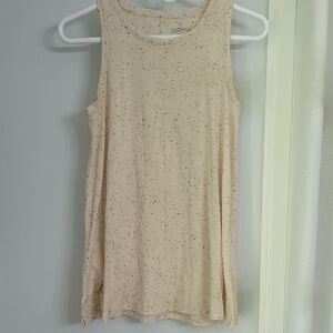 Beige Speckled Sleeveless Top